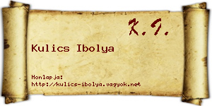 Kulics Ibolya névjegykártya