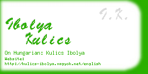 ibolya kulics business card